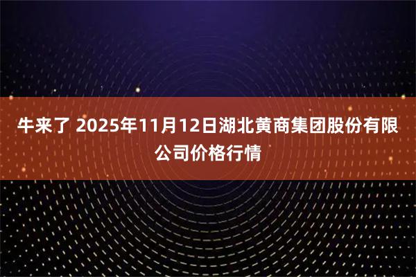 牛来了 2025年11月12日湖北黄商集团股份有限公司价格行情